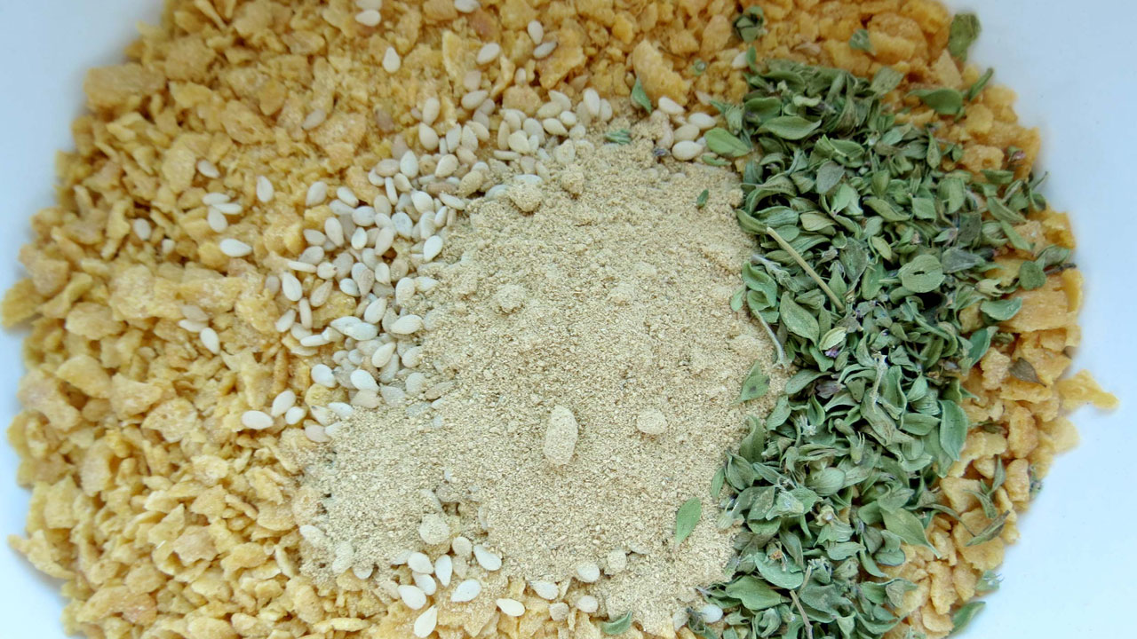 Tofu panado com Corn Flakes