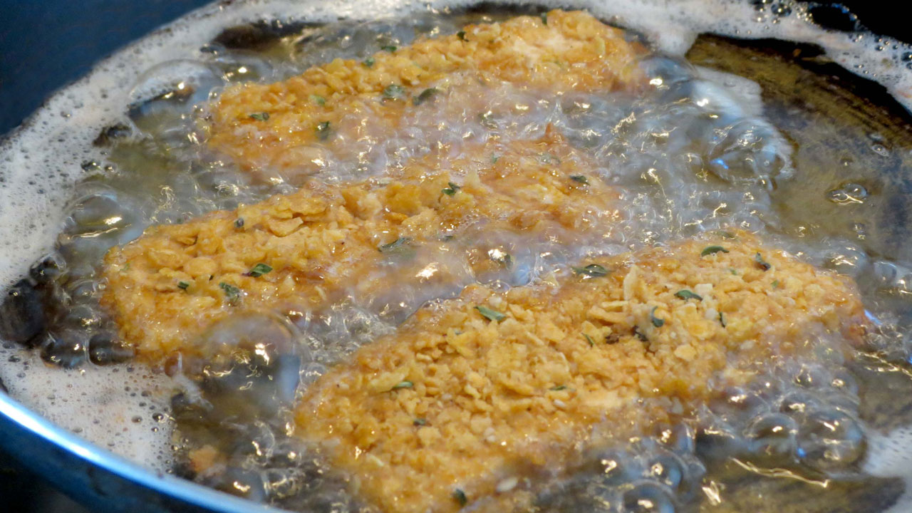 Tofu panado com Corn Flakes